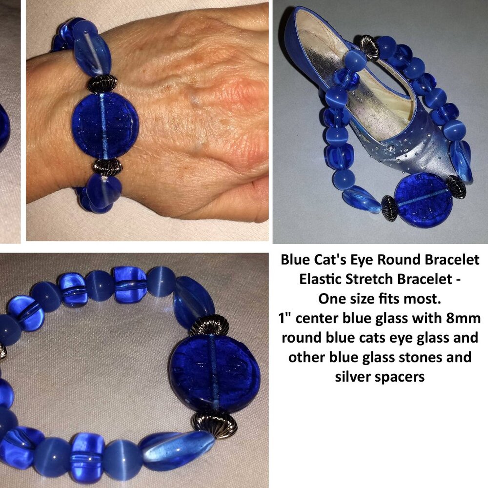 Tdd Custom Made One Size Fits Most Blue Cat's Eye… - image 3